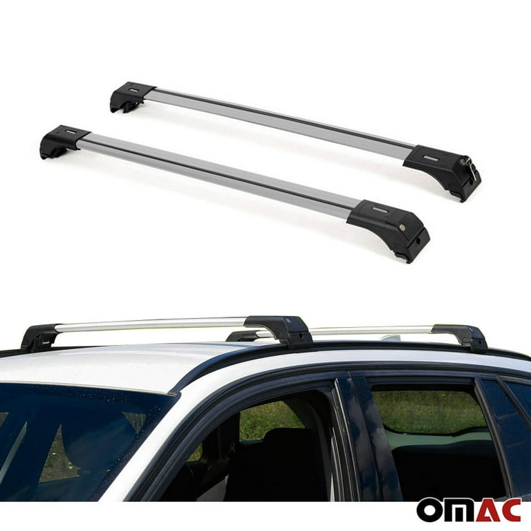 OMAC Roof Rack Cross Bar for Cadillac Escalade 2007-2015, Roofrop Cargo  Carrier, 2 Pieces, Silver