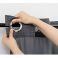thumbnail image 4 of WPM No Hooks Required Grey Shower Curtain with Snap-in Liner Waffle Weave Design, Hotel Grade Style Waterproof & Washable, Mesh top Window Easy Snaphook Gray Bathroom Size 72 inch wide x 86 inch long, 4 of 5
