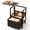 Brown Black-1 Drawer, variant on Black Gray 1 Drawer Swivel Lift Top Bedroom Nightstand