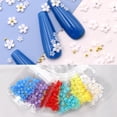 thumbnail image 5 of Joyería para decoración de uñas con flores blancas, resina tridimensional, tamaño de flor de cinco pétalos, mezclada con cuentas de acero doradas y plateadas, 5 of 5