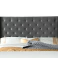 thumbnail image 4 of AC Pacific Modern Polyester Gray Cal King Platform Bed with Nailhead Trim, 4 of 6