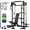 Power Cage - Black/Home Package (Colorful Plates), variant on Mikolo Power Cage, Squat Rack with Dual Pulley Cable Crossover System, Multifunction Free Weight Aluminum Pulleys Workout Machine with 230LB Plate Set Red