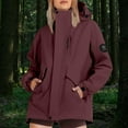 thumbnail image 2 of ManxiVoo Veste Élégante pour Femme Résistante à l'Eau Respirante Coupe-Vent de Printemps pour Usage Quotidien Mode de Rue Taille m Bordeaux, 2 of 6