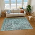 thumbnail image 7 of Addison Rugs Mayfield Premium Machine Washable Traditional Global Teal Rectangle Rug, 10' X 14' Machine Washable Traditional Global Teal Oversized Sherpa Throw Blanket, 7 of 7