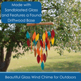 thumbnail image 3 of Blue Handworks Santa Fe Waterfall Glass and Driftwood Chime - Sandblasted Glass and Found Wood Handcrafted Wind Chime for Home and Garden, 3 of 6