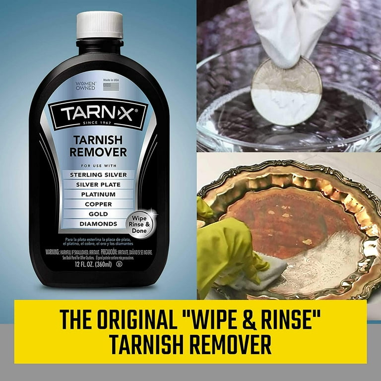 Tarn X Metal and Silver Tarnish Remover For Use on Sterling Silver Silver Plate Platinum Copper Gold Diamonds 12 Ounce Bottle Pack of 2