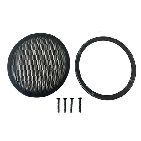 8 8 Inch Mesh Metal Speaker Grill with Double Rings Subwoofer Black
