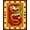 Red Yellow, Pattern 1, variant on ODIKA Tibetan Tiger Versus Snake Striped Folk Ornate Border Battle for Dorm Room, Small Living Apartment, Stain Resistant Low Profile