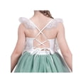 thumbnail image 6 of Girls Dress Green Lace Tulle Hollow Back Halter Elegant Bridesmaid 8 Years, 6 of 7