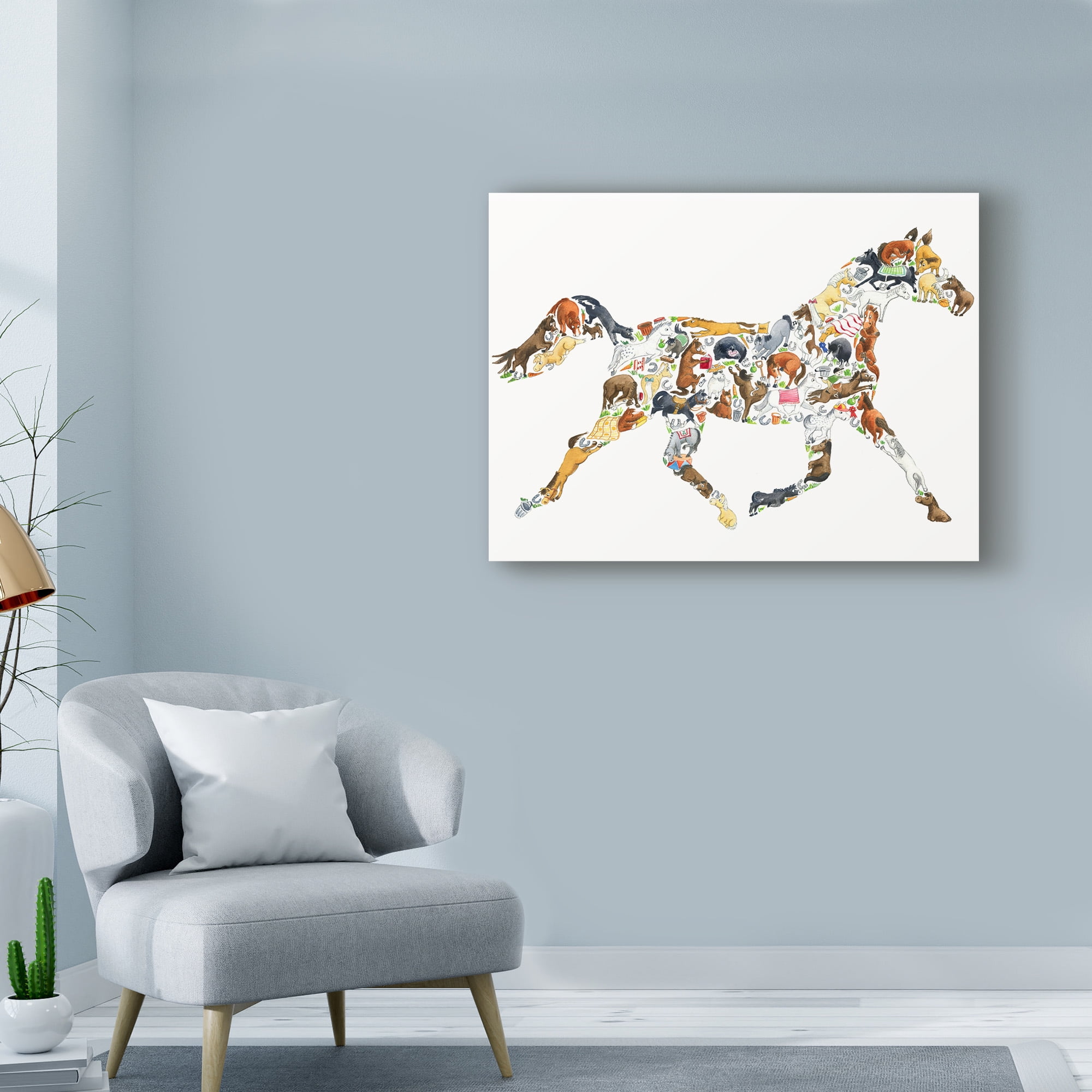 Trademark Fine Art 'Horse Collage' Canvas Art by Louise Tate