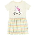 thumbnail image 3 of Inktastic Third Birthday Cute Unicorn Girls Toddler Dress, 3 of 5