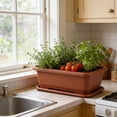 thumbnail image 4 of Taicans Extra Large Rectangular Planter with Drainage Tray,15.4 Inch Plastic Planting Container for Indoor Outdoor,Garden Flower Herb Vegetable Pot for Balcony Patio, 4 of 7