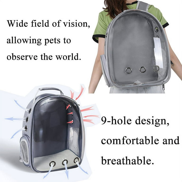 Cat Backpack Carriers Bag, Dog Backpack, Pet Bubble Backpack for Small Cats  Puppies Dogs Bunny, Airline-Approved Ventilate Transparent Capsule Backpack  for Travel, Hiking and Outdoor Use- Black 