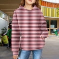 thumbnail image 3 of Mercatoo Kids Loose Tops Girls 𝗛oodie Cute Plaid Long Sleeve Fashion Sweatshirts Lightweight 𝗛oodie with Pockets, 3 of 7