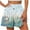 174#Light Blue, variant on Dwaogom Women's Summer Solid Color High Waisted Shorts With Floral Pleated Hem Casual Shorts Leggings For Women Plus Size Leggings Women Cotton