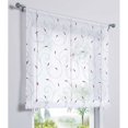 thumbnail image 1 of 1 cortina de ventana con bordado floral Raffrollo, gasa de alta calidad, decoración de habitación, baño, balcón (morado, 120 x 140 cm)-Sunny, 1 of 1