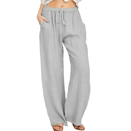 

Lumento Womens Comfy Pajama Pjs Pants Plus Size Wide Leg Palazzo Lounge Pant with Pocket