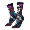 thumbnail image 1 of Balery Rock Skull Singer Calcetas Largas con Estampado para Hombre y Mujer – Suaves y Transpirables, Talla Única (US 5-11), 1 of 6