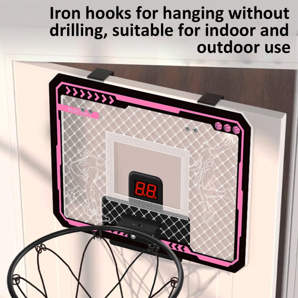 WINDLAND Adjustable Height Wall Mounted Basketball Hoops Indoor Large Basketball Hoops Toy