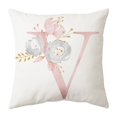 thumbnail image 1 of CNKOO Pillow Case Dustproof Romantic Short Velvet Anti-fading Letters Pink Floral Throw Pillow Cover Decor Daily Use, 1 of 8