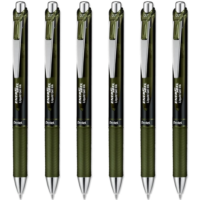 Bolígrafos de gel retráctiles Pentel EnerGel XM edición especial de 0,7 mm, paquete de 6