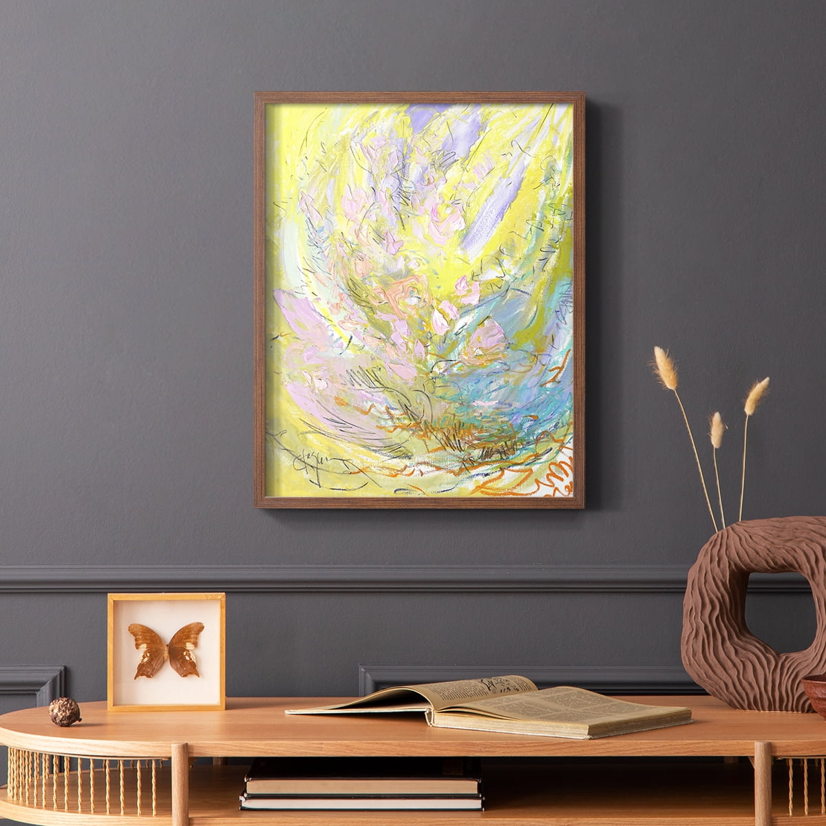 Approaching Equinox Framed Print in Brown Solid Wood Framed Print No Nail Hanging