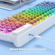 ZIYOU LANG M95 Transparent Membrane Wired Keyboard with Clear Keycap & Rainbow RGB Backlit, White