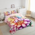 thumbnail image 3 of Manfei Colorful Flower Floral Full Size Comforter Sets,Cute Cartoon Elf Bedding Comforter Set,Kawaii Butterfly Bedding Sets Girls Kids,Super Cozy Room Decor Reversible,3 Pieces, 3 of 8
