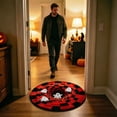 thumbnail image 6 of 15.7in Halloween 3D Witch Illusion Area Rug, Candy Corn Abyss, Quilted Round Doormat, Soft Durable, Non-, Home Haunted House Party Decor, 6 of 6