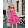thumbnail image 3 of Arshiner Girls Dresses Ruffle Sleeve Tiered Casual Flowy Swing Tween Sundress with Pockets for Girls, 3 of 6