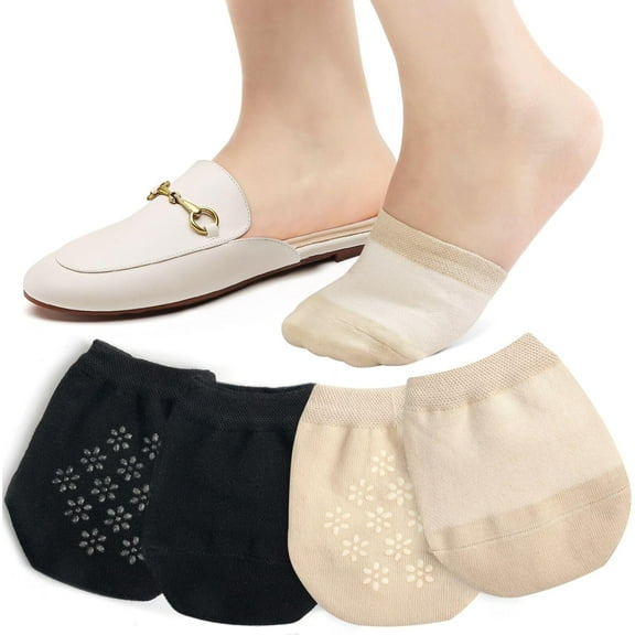 Women's Toe Socks for Mules, Half Socks for Women Toe Toppers Liner No Show Toe Covers 4/6 Pairs