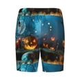 thumbnail image 5 of Gaeub Spooky Halloween Printed Men's Short Pajama Pants, Lightweight Lounge & Sleep Bottoms Keep You Cool - Large, 5 of 9
