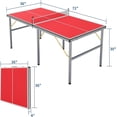 thumbnail image 2 of Portable Table Tennis Table - 6 x 3 FT Indoor Outdoor Ping Pong Set with Net Two Paddles and Three Balls, 2 of 7