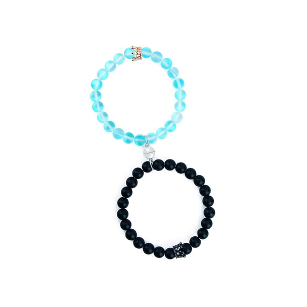 Qarigey Pulseras de pareja de Pulseras de cuentas magnéticas de piedra natural Regalos para amigos de la familia Ropa, zapatos y accesorios Miscelánea Numero 3