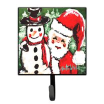 Carolines Treasures MW1167SH4 Friends Snowman and Santa Claus Leash or Key Holder 7Hx4.25W multicolor