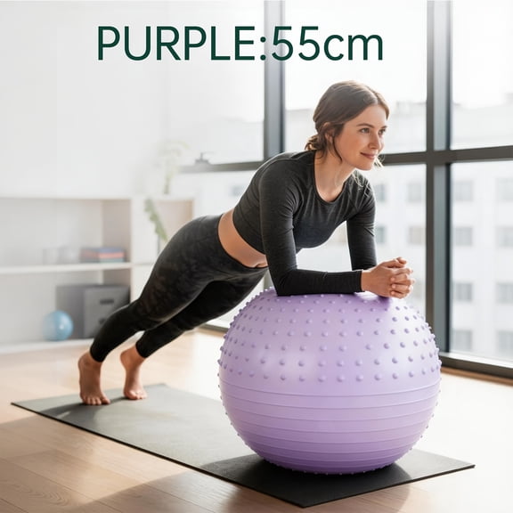 A Large-sized, Thickened Yoga Ball, High Quality Inflatable Yoga Fitness Ball, PVC Frosted Yoga Big Ball, Suitable for Balance Training, Core Strength Exercise, and Granular Sensory Training,