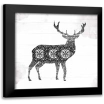 Grey, Jace 12x12 Black Modern Framed Museum Art Print Titled - Deer Patterns