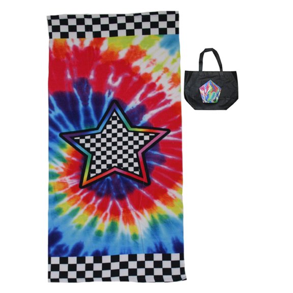 Top Trenz Star Power Beach or Bath Towel & Reusable Tote Bundle Set