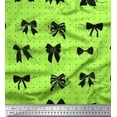 thumbnail image 1 of Soimoi Vert Modal Tissu Satin Arc & Points Tissu Imprimé par la Cour 42 Pouces de Large, 1 of 5