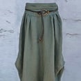 thumbnail image 4 of asdoklhq Womens Plus Size Clearance Dresses, Solid Loose Sashes Mid-Calf Skirt, 4 of 5