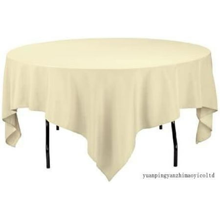 

Linentablecloth 85-Inch Square Polyester Tablecloth Ivory