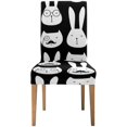 thumbnail image 1 of ABPHQTO Lindo conejo Emjo funda elástica para silla funda protectora de asiento para comedor Hotel boda fiesta conjunto de 1, 1 of 4