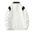 thumbnail image 3 of cfhntfmh Men's Button Lapel Sweatshirt Long Sleeve Soft Cotton Casual Pullover Top Solid Color Loose T-Shirt Outfits（White,4X-Large), 3 of 6