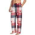 thumbnail image 2 of Xecao Heart Plaid Men's Straight Lounge Pajama Pants: The Ultimate in Comfortable Sleepwear, 2 of 9
