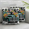 thumbnail image 3 of COMIO  Spring Pillow Covers Buffalo Plaid Tulip Flowers Truck Decor Pillow Cover Hello Spring Outdoor Pillows for Couch Sofa Patio Furniture Home Decorations White, 3 of 5