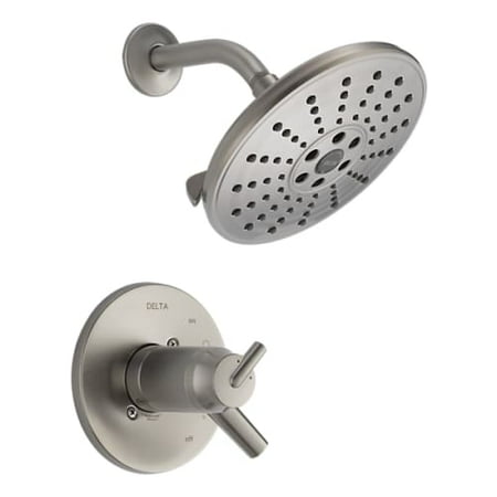 Valve Train Package - Delta T17T259-H2O Trinsic Thermostatic Shower Trim Package with Independent Volume Control, TempAssure Valve, and H2Okinetic Technologies - Less Valve