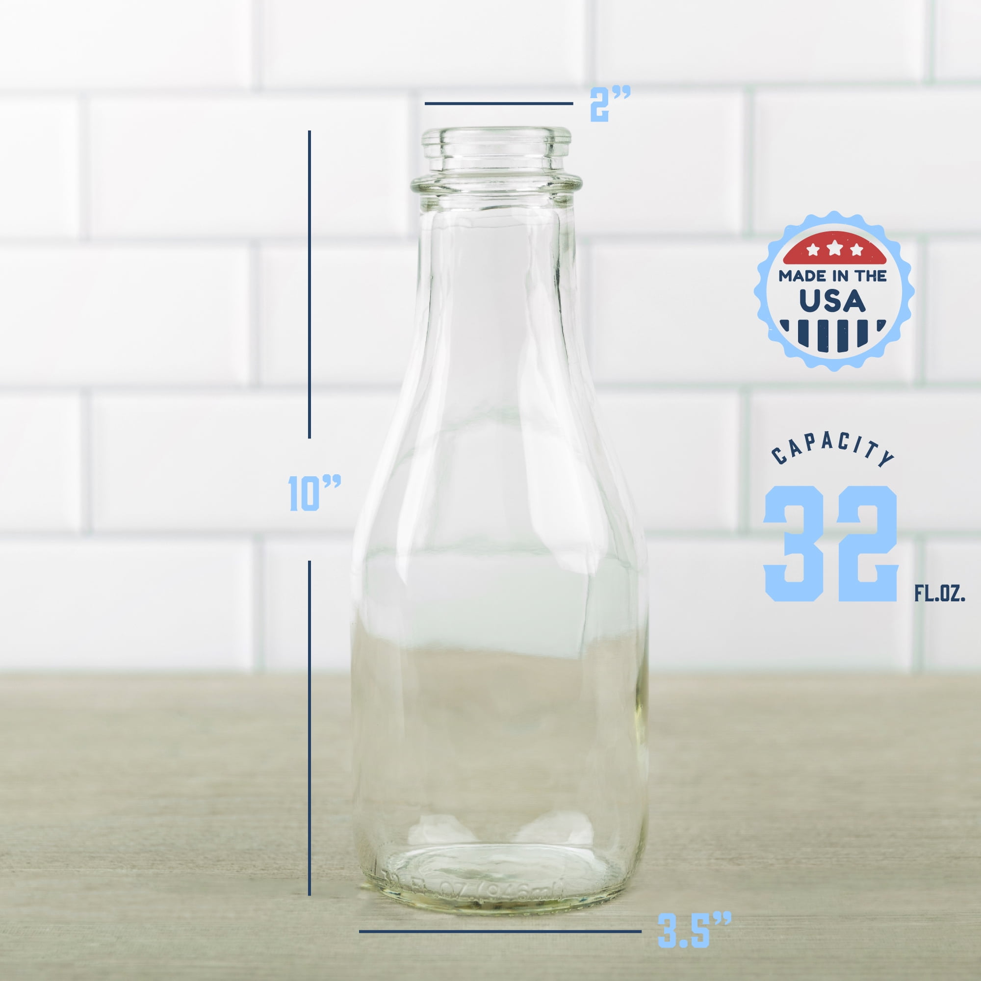 16 oz. Squat Pint Glass Milk Bottle, 48mm 48-Snap