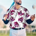 thumbnail image 5 of KLL Tulips Flowers for Men's Baseball Shirts,Short Sleeve Casual Shirts Button Down Shirt for Men Beach Summer Wedding Shirt-Medium, 5 of 7