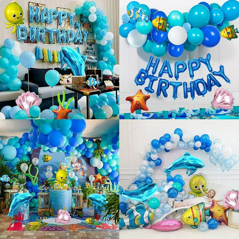 Ocean Animals Birthday Party Decorations for Boy,Blue Party