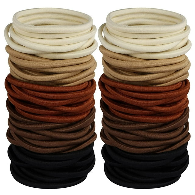 Xihbxyly Coleteros para El Pelo, 120 Unidades, Elásticos Sin Metal para Todo Tipo de Cabello, Suaves y Elásticos para Una Sujeción Segura, Diseño Sin Costuras para Un Uso Cómodo, para Uso Diario o En